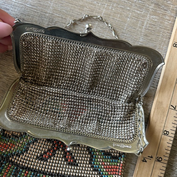 Vintage Whiting & Davis Art Deco Multi color Enameled Mesh Purse Bag RARE MINT - Picture 5 of 13